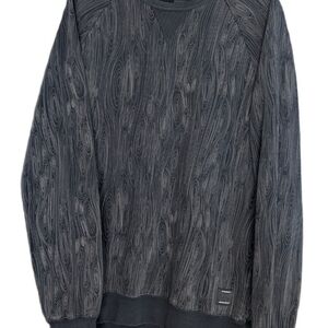 Nike SB Sweatshirt Men Skateboard Wood Grain Print Black Crewneck Size Large